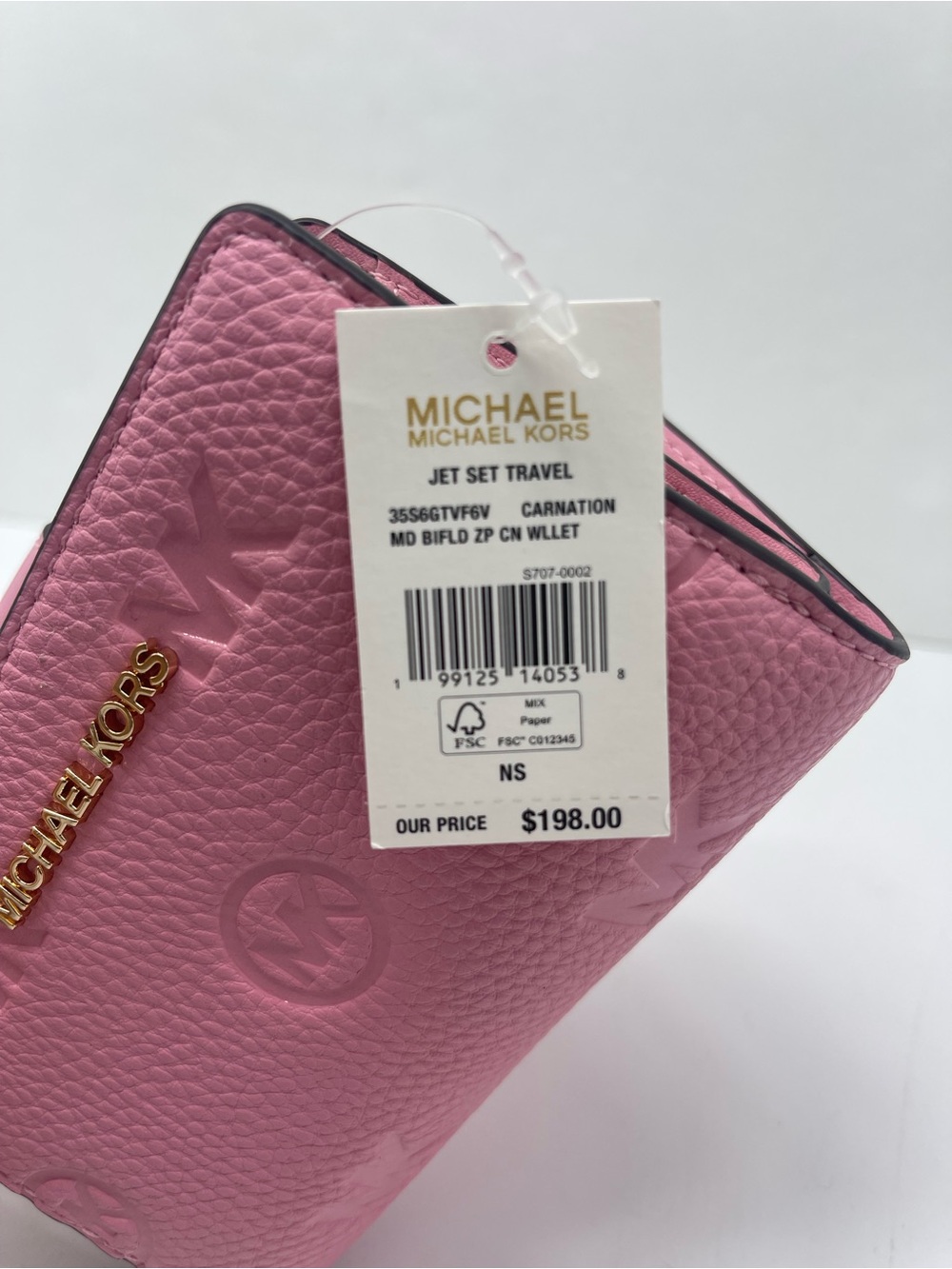 Michael KORS Jet Set Travel Md Zip CN Logo Debossed Bifold Wallet
Carnation 
NWT - Picture 11 of 16